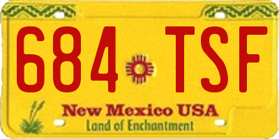 NM license plate 684TSF
