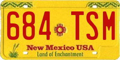 NM license plate 684TSM