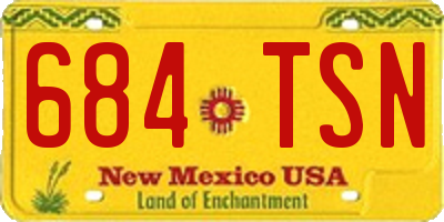 NM license plate 684TSN