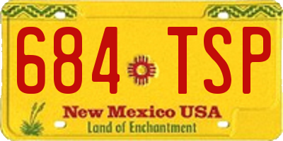 NM license plate 684TSP