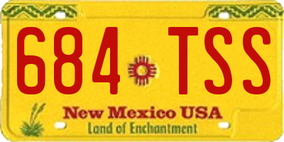 NM license plate 684TSS