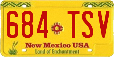 NM license plate 684TSV