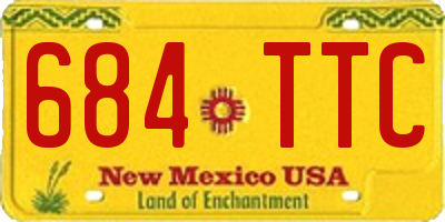 NM license plate 684TTC