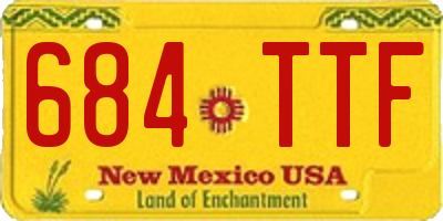 NM license plate 684TTF