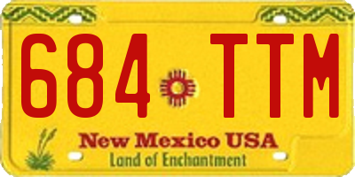 NM license plate 684TTM