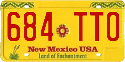 NM license plate 684TTO