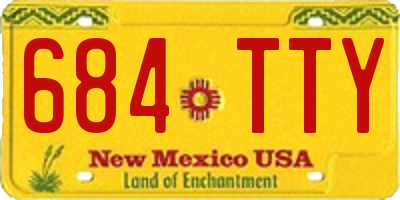 NM license plate 684TTY