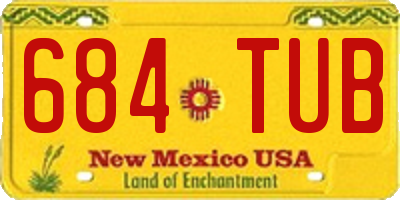 NM license plate 684TUB