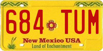 NM license plate 684TUM