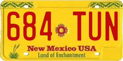 NM license plate 684TUN