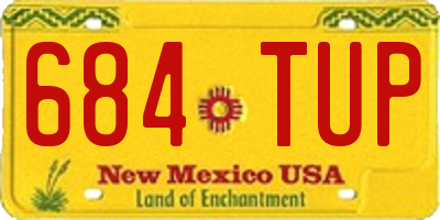 NM license plate 684TUP
