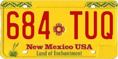 NM license plate 684TUQ