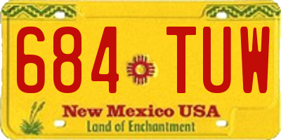 NM license plate 684TUW