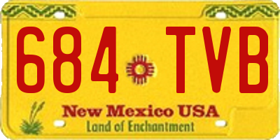 NM license plate 684TVB