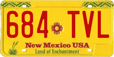 NM license plate 684TVL