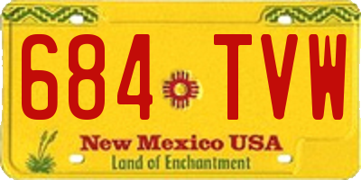 NM license plate 684TVW