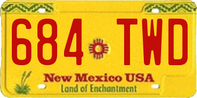 NM license plate 684TWD