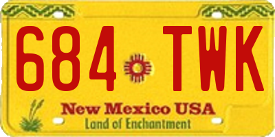NM license plate 684TWK