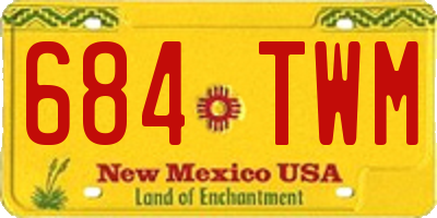 NM license plate 684TWM