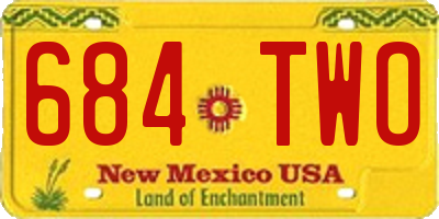 NM license plate 684TWO