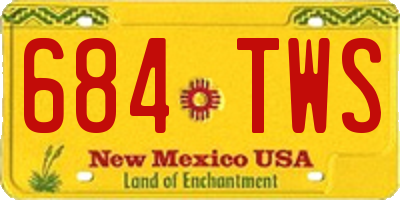 NM license plate 684TWS