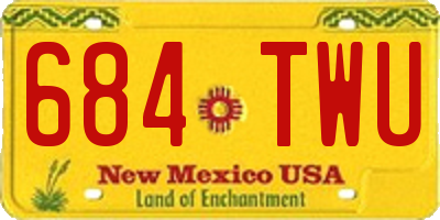 NM license plate 684TWU