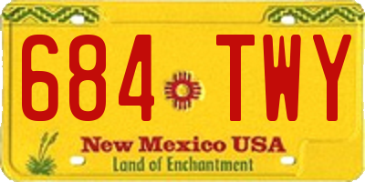 NM license plate 684TWY