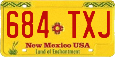 NM license plate 684TXJ