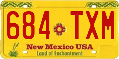 NM license plate 684TXM