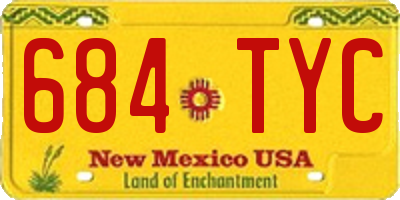 NM license plate 684TYC