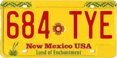 NM license plate 684TYE
