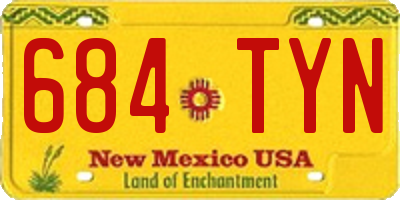 NM license plate 684TYN