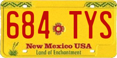 NM license plate 684TYS