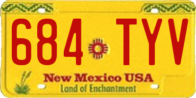 NM license plate 684TYV