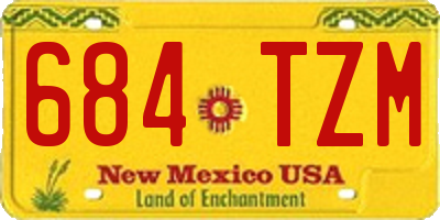 NM license plate 684TZM