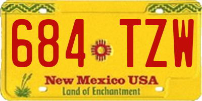 NM license plate 684TZW
