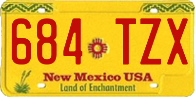 NM license plate 684TZX