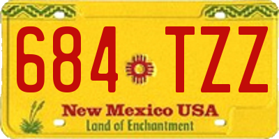 NM license plate 684TZZ