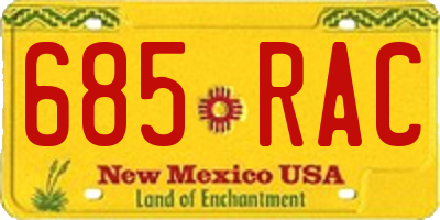 NM license plate 685RAC