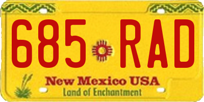 NM license plate 685RAD