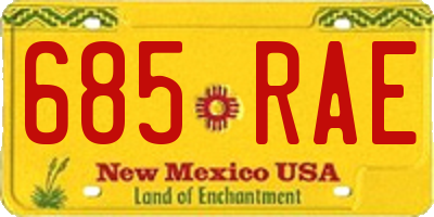 NM license plate 685RAE