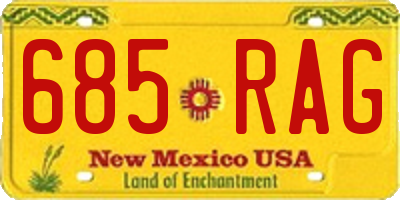 NM license plate 685RAG