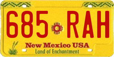 NM license plate 685RAH