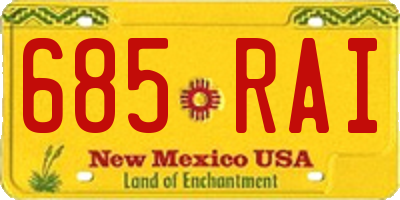 NM license plate 685RAI