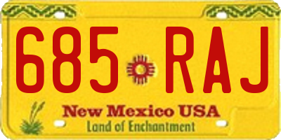 NM license plate 685RAJ