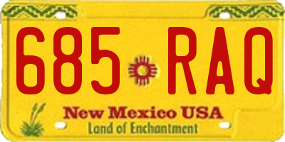 NM license plate 685RAQ