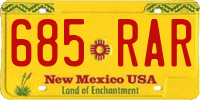 NM license plate 685RAR