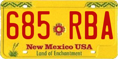 NM license plate 685RBA