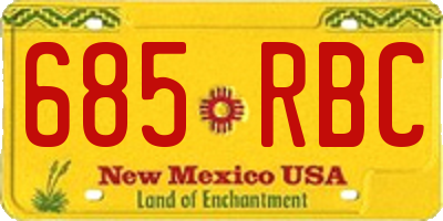NM license plate 685RBC