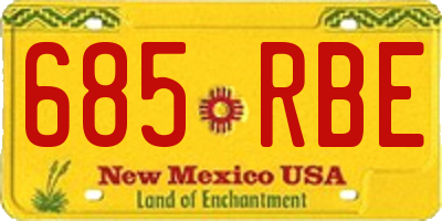 NM license plate 685RBE